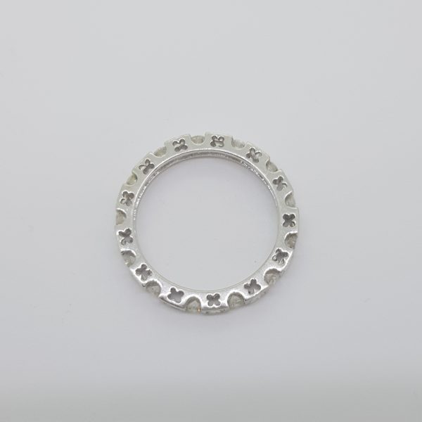 Baguette and Brilliant Cut Diamond Full Eternity Band Ring, 1.01 carat total, in 18ct White Gold