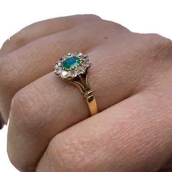 Vintage Emerald and diamond Ring
