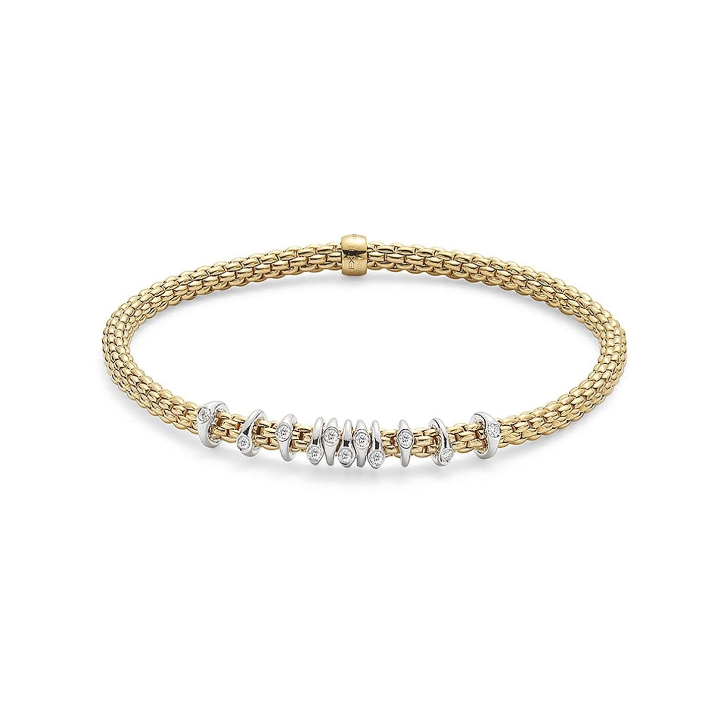 FOPE Designer Jewellery FOPE 18ct Yellow Gold Prima Bracelet with Diamonds 74708BX-BB-G