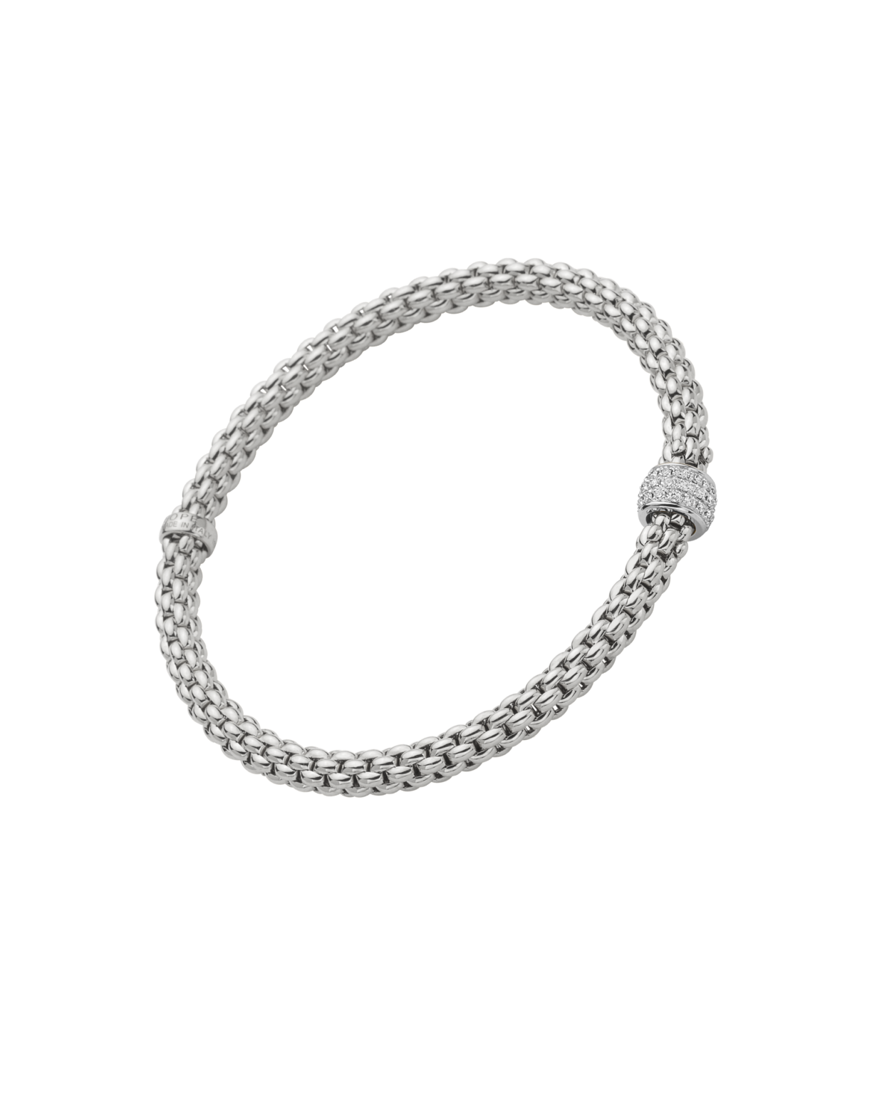 Fope Solo Collection Flex It 18ct White Gold Bracelet with Diamonds