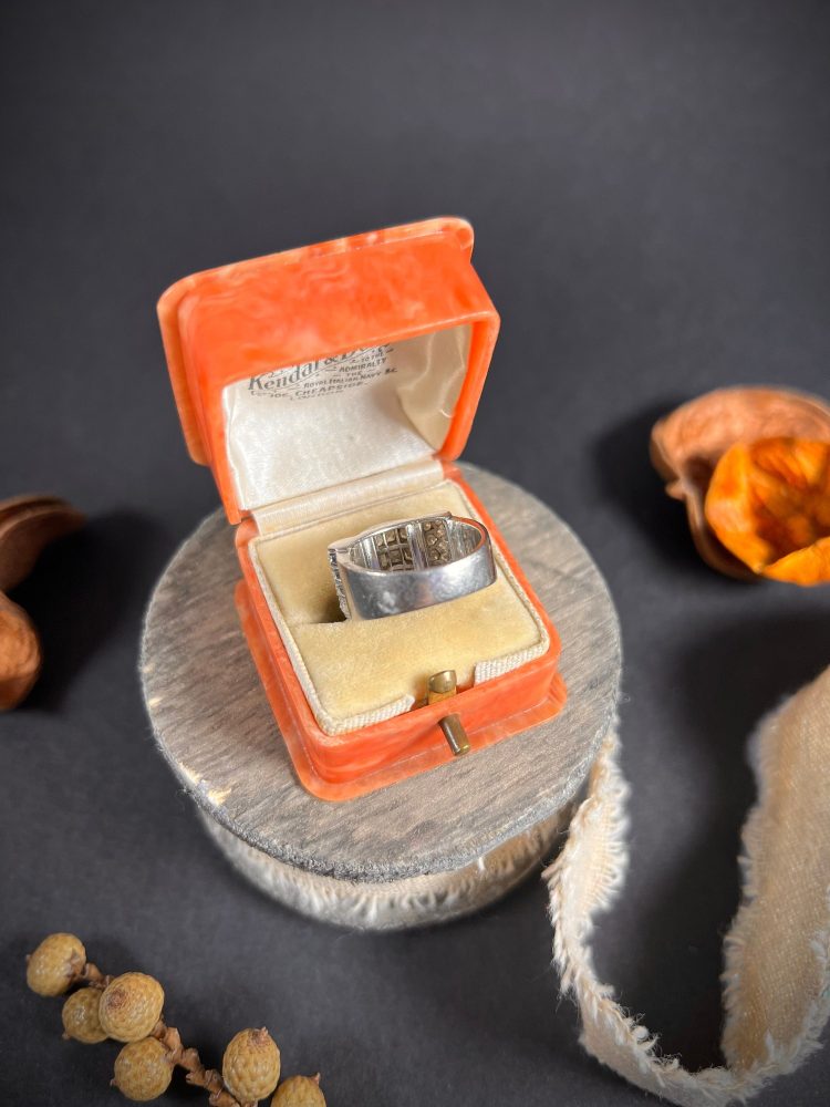 Vintage 1940s Diamond Tank Cocktail Ring