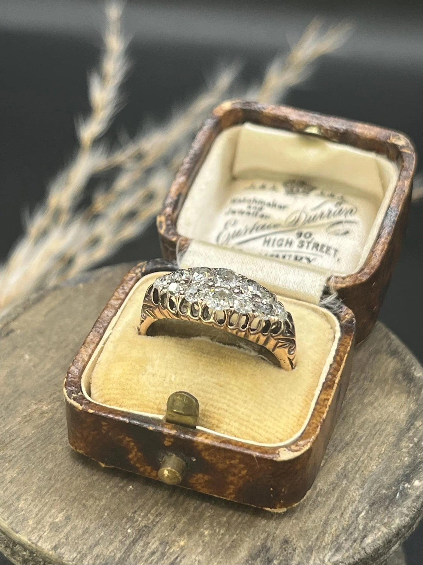 Victorian 18 Carat Gold Old Cut Diamond Boat Shaped Ring, Circa 1880