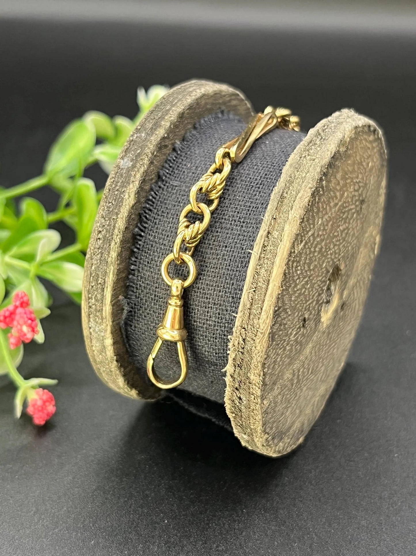 Antique 9 ct Yellow Gold Stamped, Edwardian Fancy Link Bracelet, With Swivel Clip Clasp