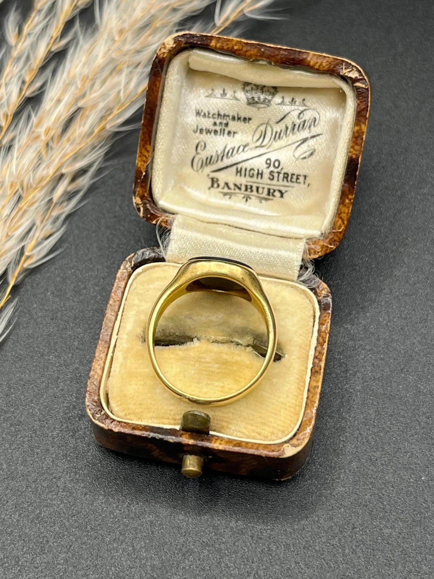Antique 18 Carat Yellow Gold Bloodstone Signet Ring, Hallmarked Birmingham 1915