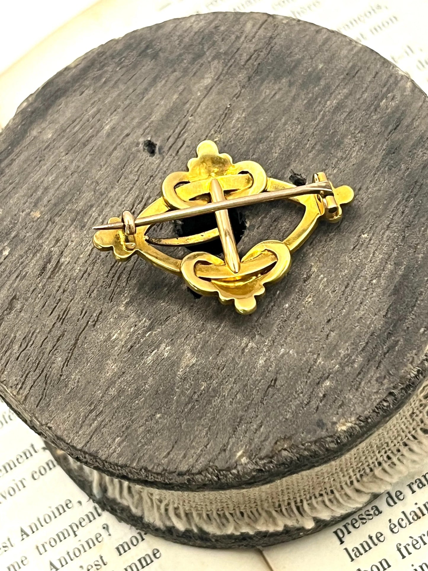 Edwardian 15 Carat Gold Turquoise and Pearl Buckle Brooch, Circa 1900