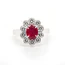 Platinum 1.36 Carat Ruby And Diamond Cluster Ring