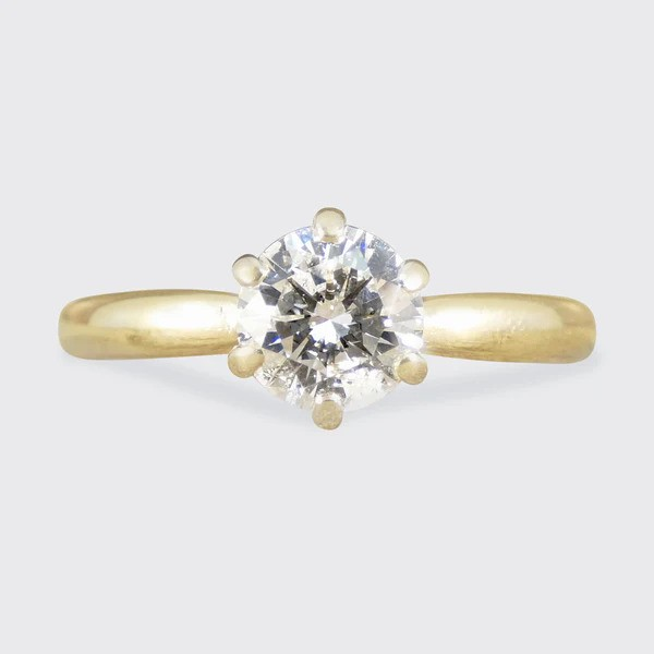 Classic Diamond Solitaire Engagement Ring In 14 Carat White And Yellow Gold