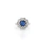 Sapphire and Diamond Floral Cluster Ring In 18 Carat White Gold