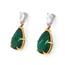 Emerald And Diamond Drop Earrings In 18 Carat Yellow Gold