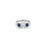 Platinum Diamond And Sapphire Three-Stone Ring