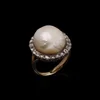 Antique Pearl And Diamond Cluster Ring In 18 Carat Yellow Gold And Silver