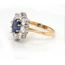 1.7 Carat Sapphire And Diamond Cluster Ring In 18 Carat Yellow Gold