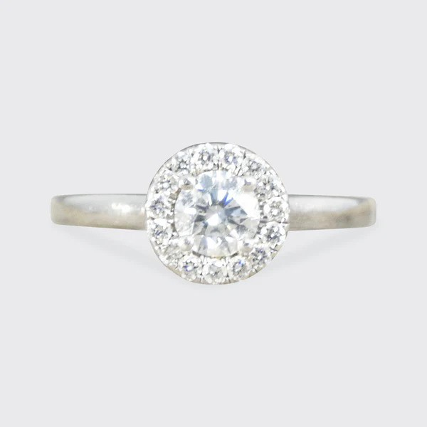 GIA Certified Diamond Cluster Engagement Ring In Platinum