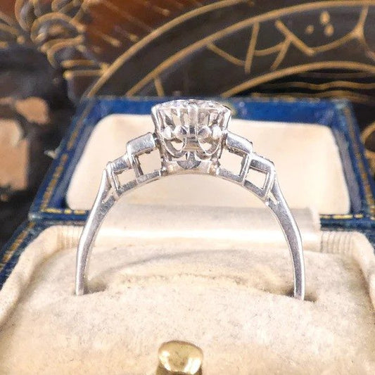 Art Deco 1.2 carat diamond solitaire ring in platinum