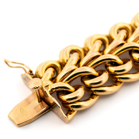 Vintage Fancy Curb Link Bracelet In 18 Carat Yellow Gold