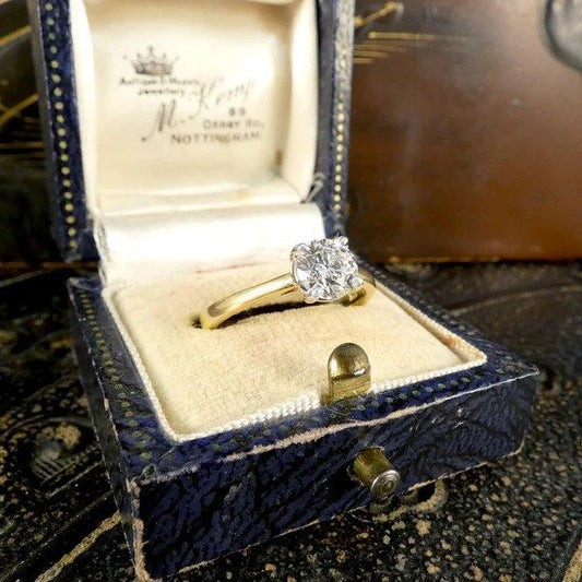 Diamond Solitaire Engagement Ring In 18 Carat Yellow And White Gold