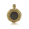 18 Carat Gold Pendant With Ptolemaic Bronze Coin And Cultured Pearls