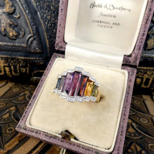 Bellarri Multi Gem Ring In 18 Carat Yellow And White Gold