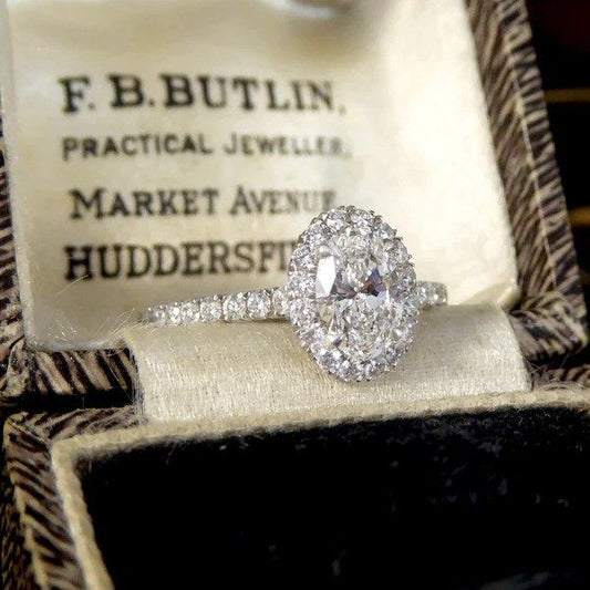 GIA Certified Diamond Cluster Ring In Platinum