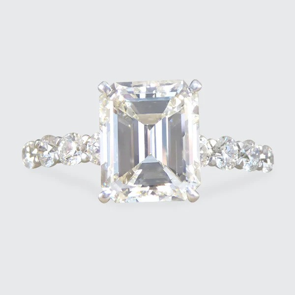 2.60 carat diamond solitaire ring in platinum.