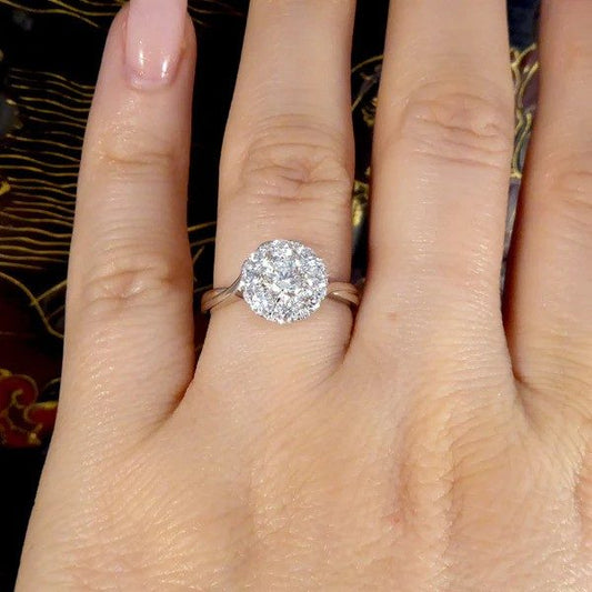 Diamond Solitaire Illusion Ring In Platinum