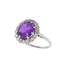 4.39 Carat Purple Sapphire And Diamond Cluster Ring In Platinum
