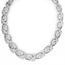 18 Carat White Gold And Diamond Ornate Link Flat Collarette Necklace