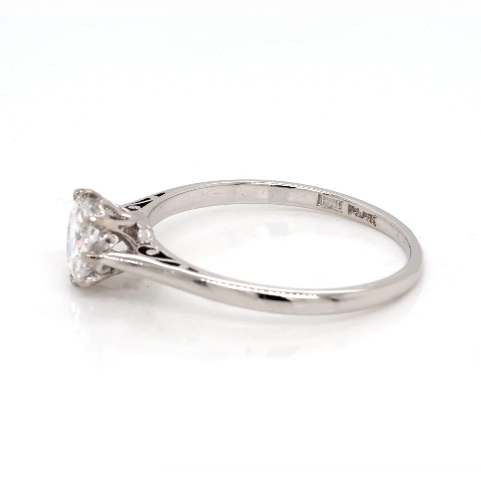 Art Deco Diamond Solitaire Ring In Platinum
