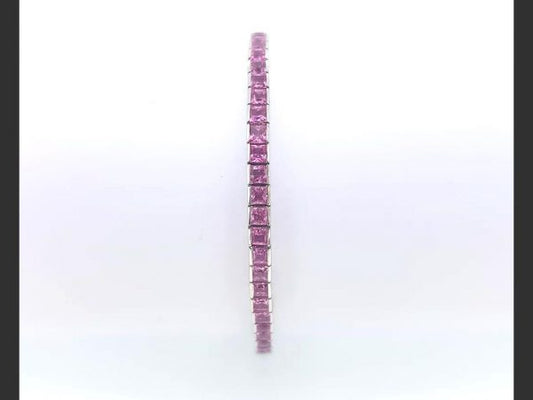 Pink Sapphire Line Bracelet, 5.00 carats, 18ct White Gold