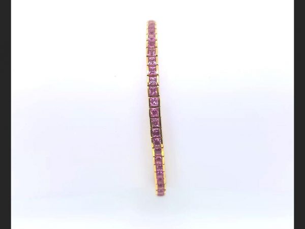 Pink Sapphire Line Bracelet, 5.00 carats, 18ct Yellow Gold