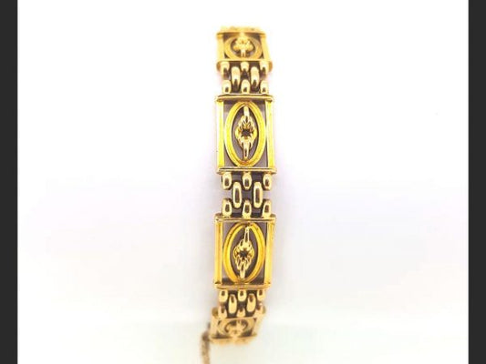 Victorian gate bracelet, 15ct yellow gold, 22.4g