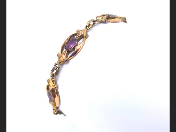 Victorian Almondine Garnet Bracelet, 9ct yellow gold