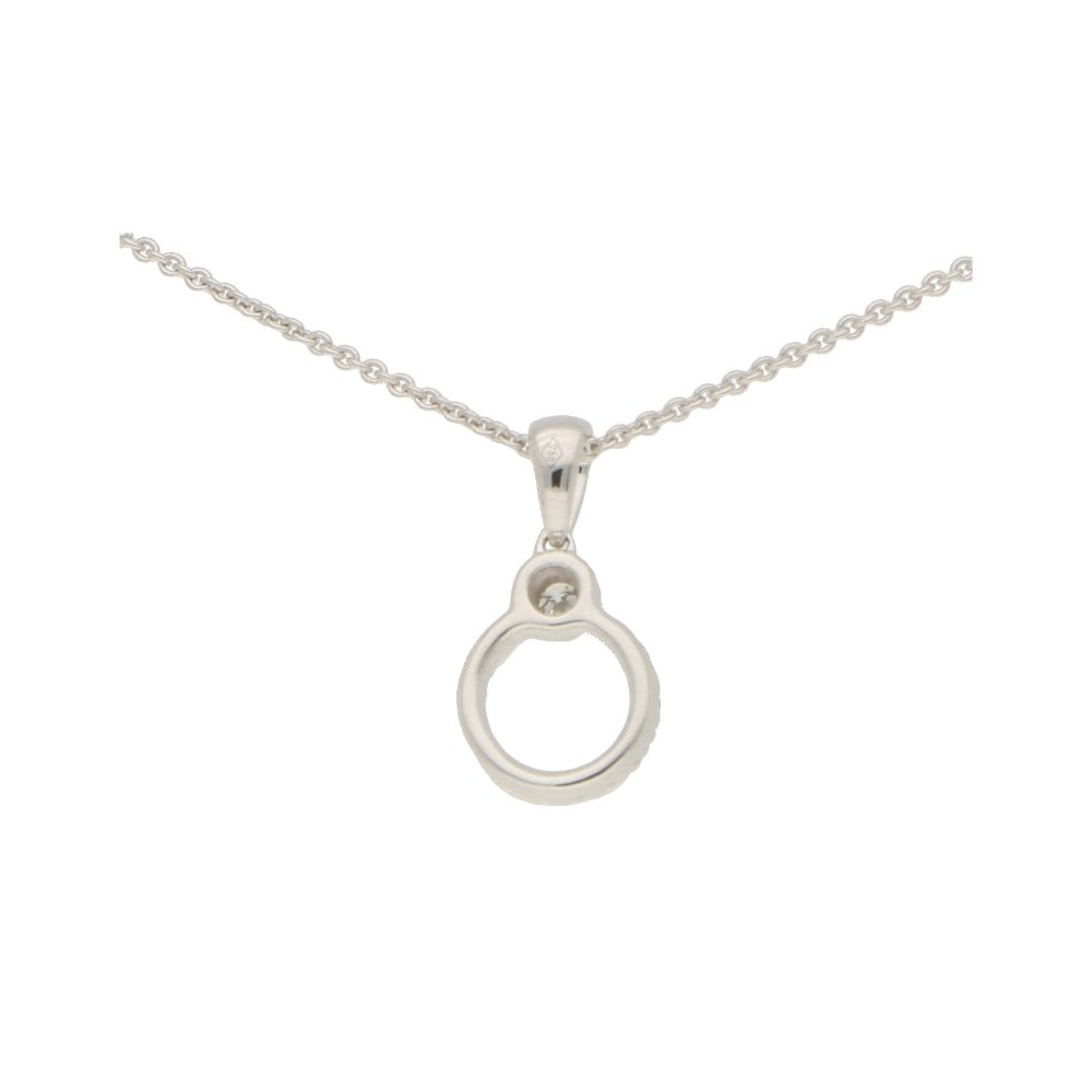 Diamond Circle Promise Ring Pendant Necklace