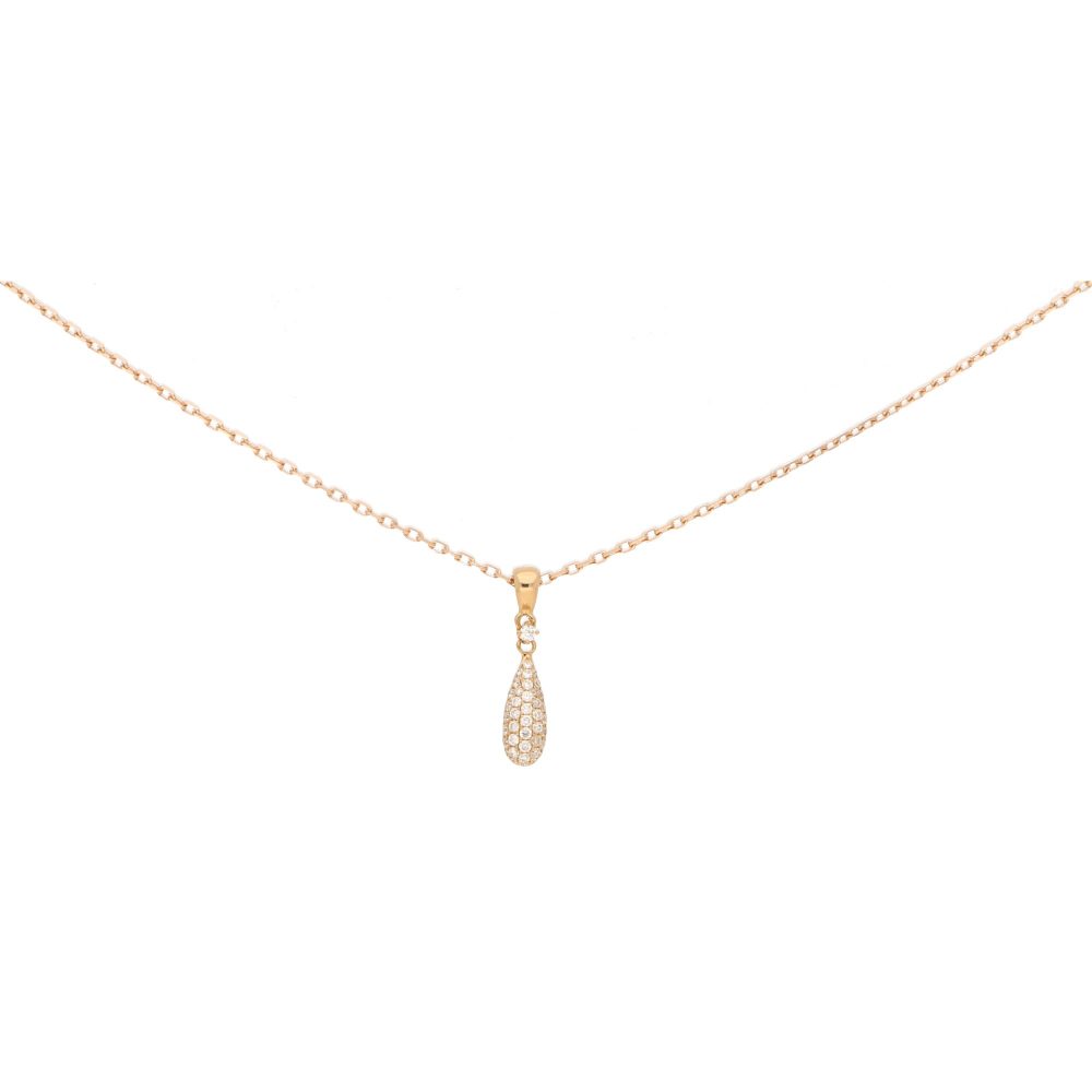 Diamond Drop Pendant Necklace in 18ct Rose Gold