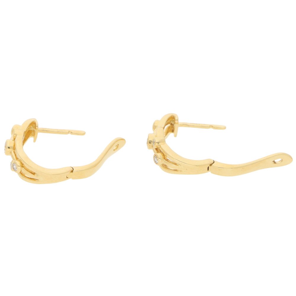 Diamond Bubble Huggy Hoop Earrings in 18ct Yellow Gold