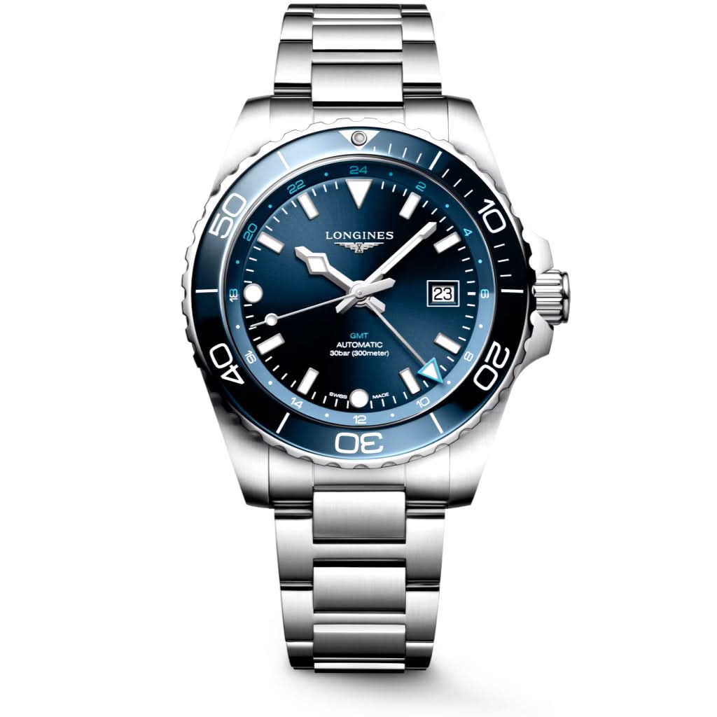 LONGINES HYDROCONQUEST GMT blue dial stainless steel watch L38904966