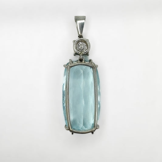 Aquamarine And Diamond Pendant