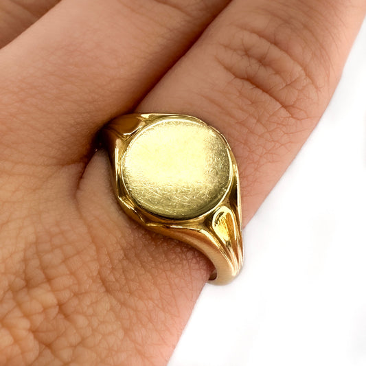 Edwardian Antique 18ct Yellow Gold Signet Ring, Birmingham 1909