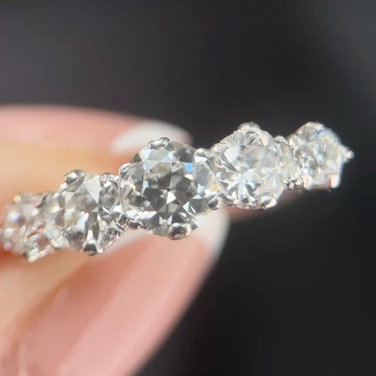 Edwardian Antique Diamond Five Stone Engagement Ring