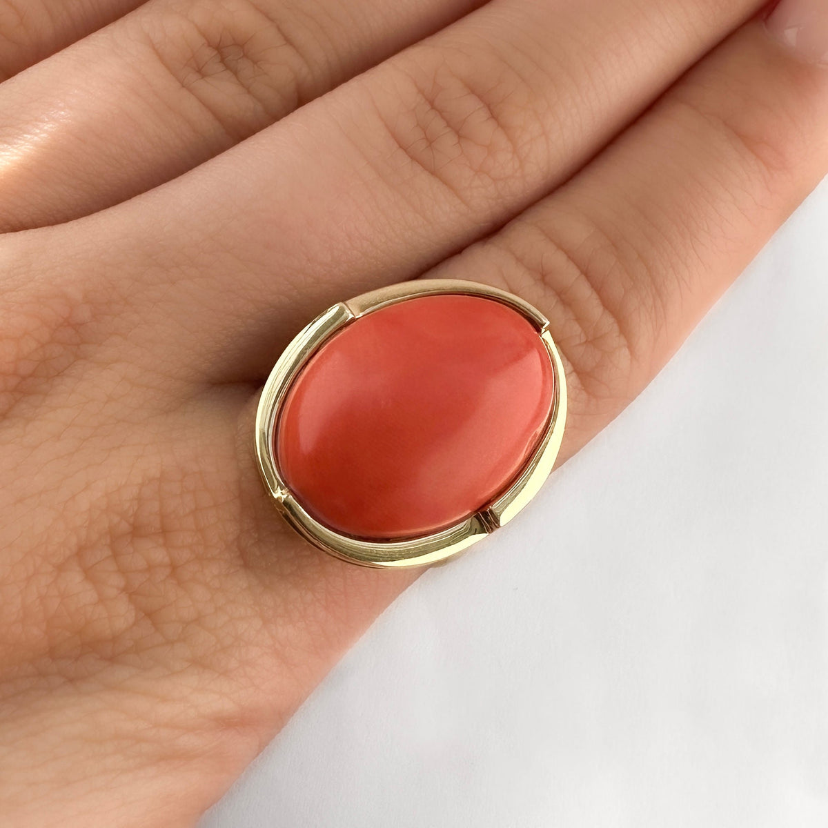 Vintage Large Coral Statement Cocktail Ring