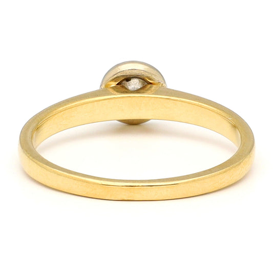 18 Carat Yellow Gold Solitaire Brilliant Cut Diamond Ring, 0.15 Carat