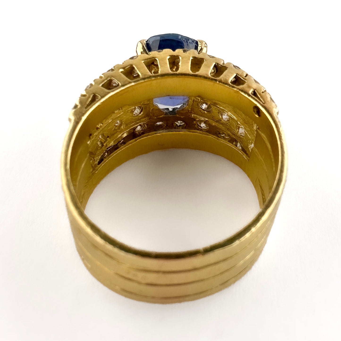 2.5ct Cornflower No Heat Ceylon Sapphire and Diamond Dress Ring