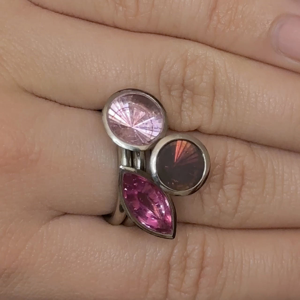 Louise O'Neill Three Tourmaline Stacking Rings
