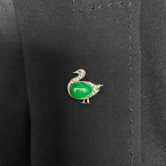 Edwardian Antique Multi Gemstone Duck Brooch