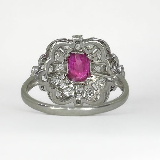 1.65ct Burma Ruby Cluster Ring