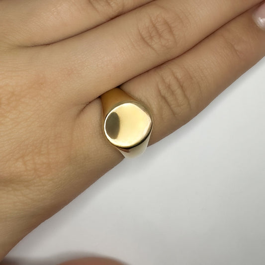 Vintage 9ct Yellow Gold Gold Oval Signet Ring, 9.3 grams