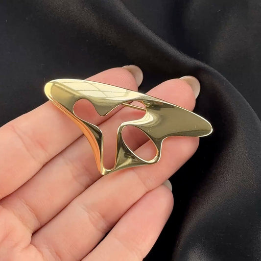 Vintage Georg Jensen Splash 18ct Yellow Gold Brooch Pin