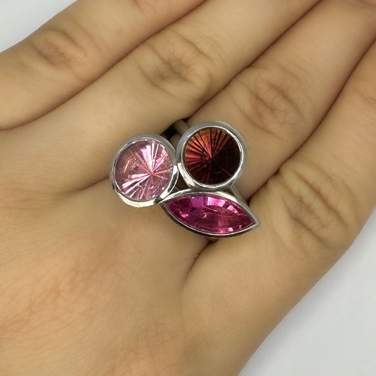 Louise O'Neill Three Tourmaline Stacking Rings