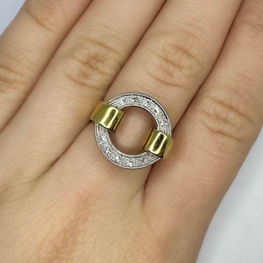 Vintage Diamond Open Circle Ring