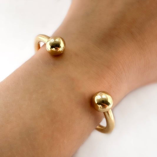 Vintage 9ct Yellow Gold Torque Bangle Bracelet